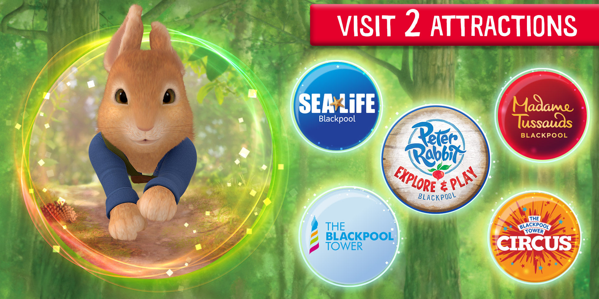 Peter Rabbit Explore and Play Blackpool plus two Blackpool Attractions